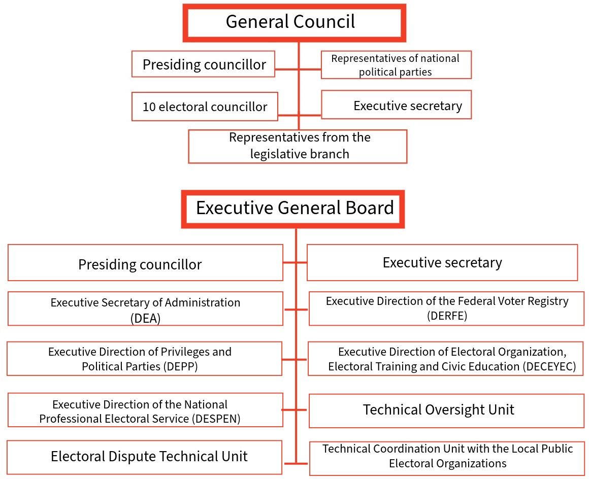 centralized bodies organizational structure of INE