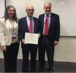 Sergio Bitar, member of the Board of Advisers of International IDEA received the Guillermo O’Donnell Award and Lectureship by the Latin American Studies Association (LASA) in Lima, Peru, on 29 April 2017. In this photo, Mr. Bitar is joined by the members of the award’s committee, Prof. Gabriela Ippolito-O'Donnell and Prof. Kevin Midlebrook. Photo credit: LASA. 