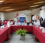 Members of Parliament from Peruanos por el Kambio (PPK) during meeting held on 20-21 July.  Photo Credit: International IDEA