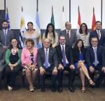 Daniel Zovatto, Regional Director for Latin America and the Caribbean, International IDEA, (seated far-right); together with representatives of the Electoral Bodies of MERCOSUR; UN; Human Rights Watch; OAS and other international experts.