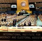 General Assembly Hall at the United Nations Headquarters in New York. Image Credit: Amanda Sourek, International IDEA