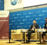 Yukihiko Hamada, at left, during OECD’s annual Global Anti-Corruption and Integrity Forum, March 2019. International IDEA and the United Nations Office on Drugs and Crime (UNODC), provided an extensive overview of cryptocurrencies’ policy implications at the Forum. Photo credit: OECD.