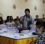 Former minister Dasho Dorji Choden, the first female minister, addresses the challenges Bhutanese women politicians face before her fellow participants during the Bhutan Women Parliamentary Caucus orientation workshop held in Paro in November 2019.  Photo credit: International IDEA