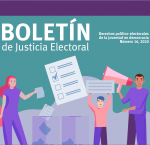 Fragmento de la portada del Boletin Justicia Electoral, no. 16, junio 2020. 