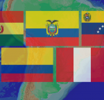 Banderas de los países de la región andina