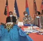 The Technical Secretariat for Electoral Administration of Timor-Leste and International IDEA present the current electoral context to the European Union's Exploratory Mission on 12 October 2021. Image credit: International IDEA.