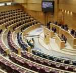 Spanish Senate voting remotely with five members present in the chamber, 17 March 2020 . Image credit: Spanish Senate 2020