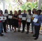 Nathalie Castera, Oratory Professor, with the participants in the training seminar 