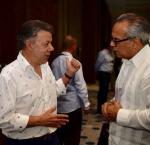 El Presidente de Colombia y Premio Nobel de la Paz Juan Manuel Santos, junto con Daniel Zovatto