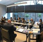 Members of Peruanos por el Kambio gathered with International IDEA's team and experts. Photo credit: International IDEA.