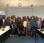 Members of the visiting group of 15 young leaders from Zimbabwe with staff from International IDEA's Stockholm-based Global Programme teams.