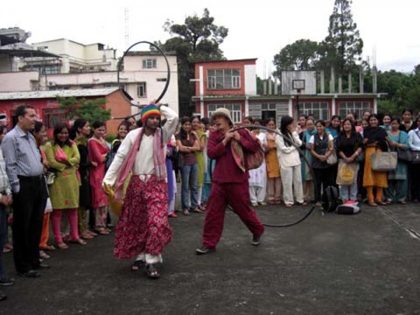 Five open-air theatre performances on federalism were held on different campuses in Kathmandu Valley