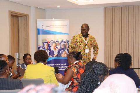 WPP academy trainer, Mr. Andiwo Obondo , during the WPP training session 