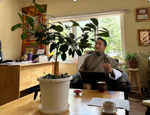 Tashi Namgay, Executive Director of the Bhutan Kidney Foundation, in his office in Bhutan in 2026.