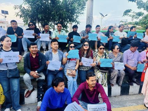 Source: Demonstrators gather at Maitighar Mandala, Kathmandu to protest the proposed dissolution of the National Foundation for Development of Indigenous Nationalities (NFDIN). Photo by Dashi Ram Chaudhary, 2026.