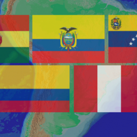 Banderas de los países de la región andina