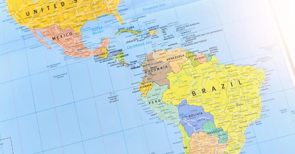 Mapa de América Latina.