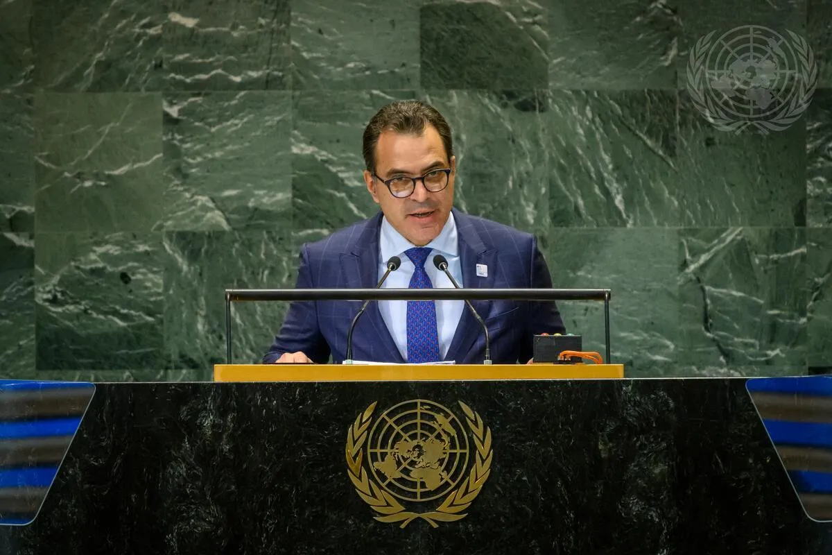 International IDEA Secretary-General Kevin Casas-Zamora delivered a statement at the UN General Assembly during the Summit of the Future in September 2024. Credit: UN Photo