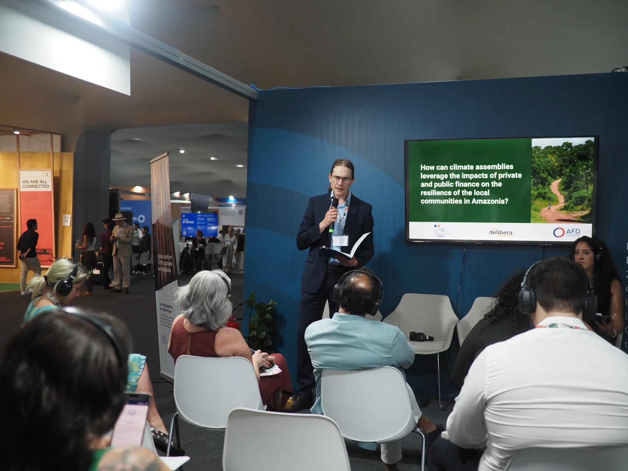 David Rosén, International IDEA Adviser on Climate Change and Democracy, introduces the Institute's initiative at COP30 on 17 November 2025.