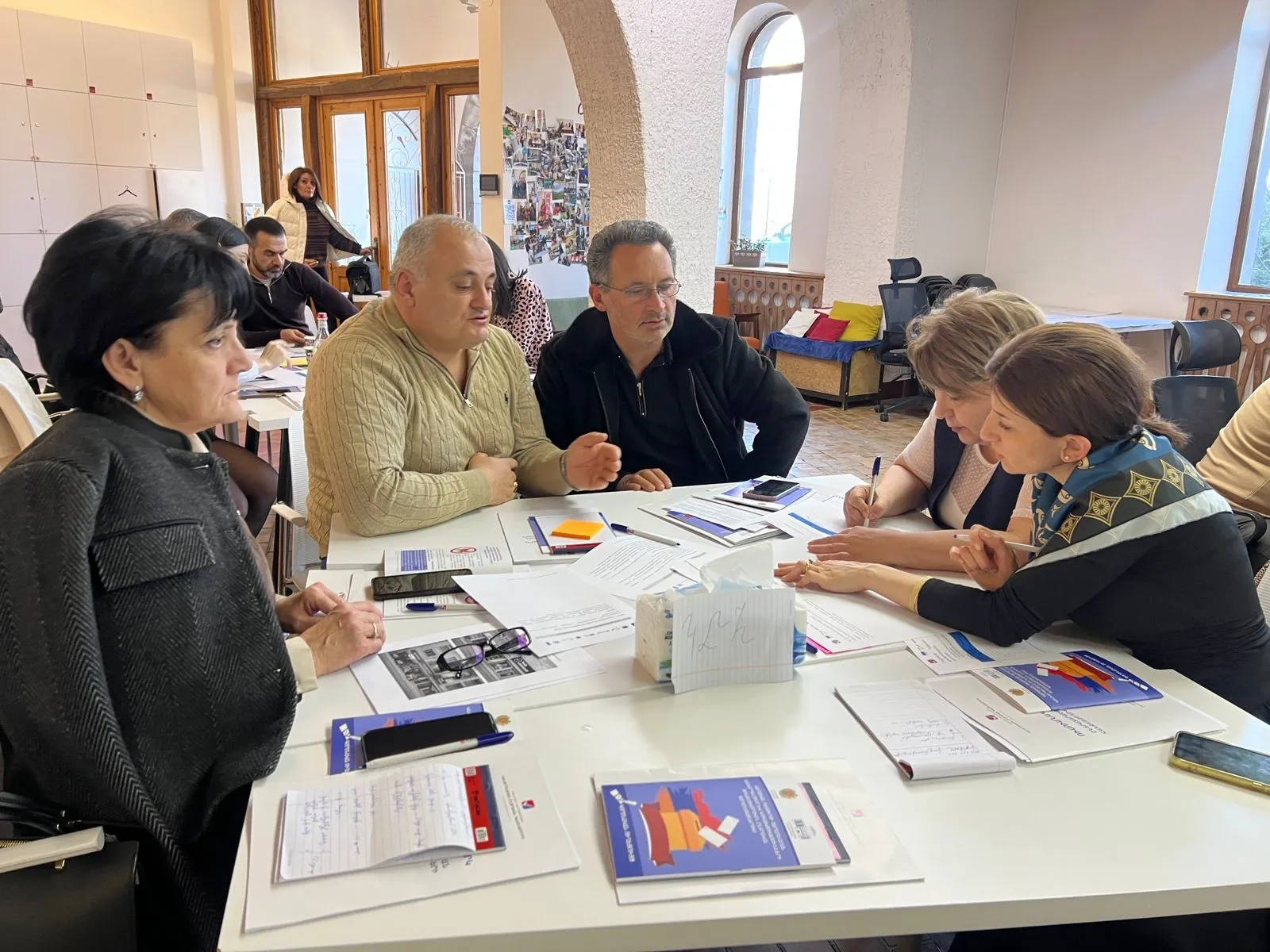 Territorial Election Commission members in Goris, Armenia engage in practical Electoral Risk Management exercises as part of the training series, photo of the CEC of Armenia.
