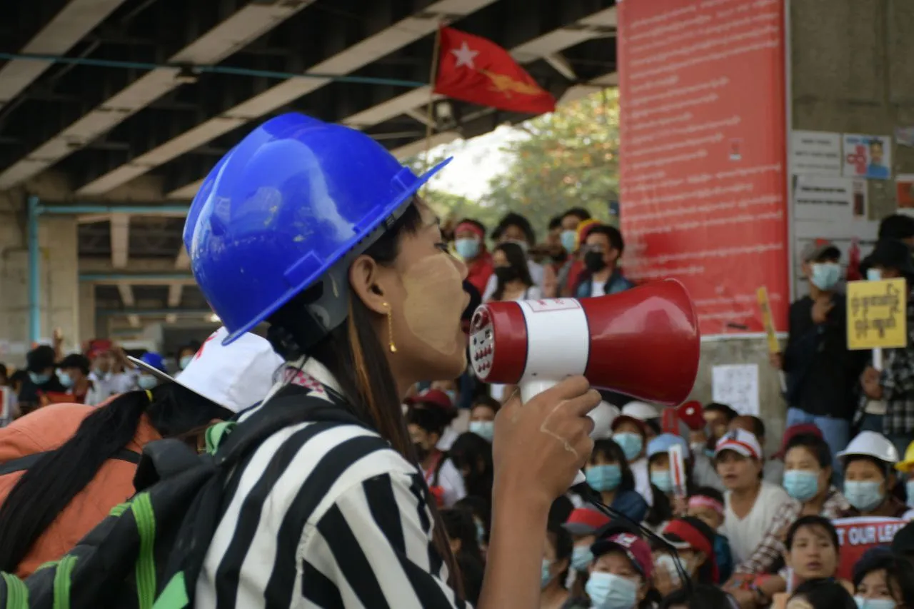 Woman protests in Myanmar. Credit: The Myanmar Photo Collective – Visualrebellion.org