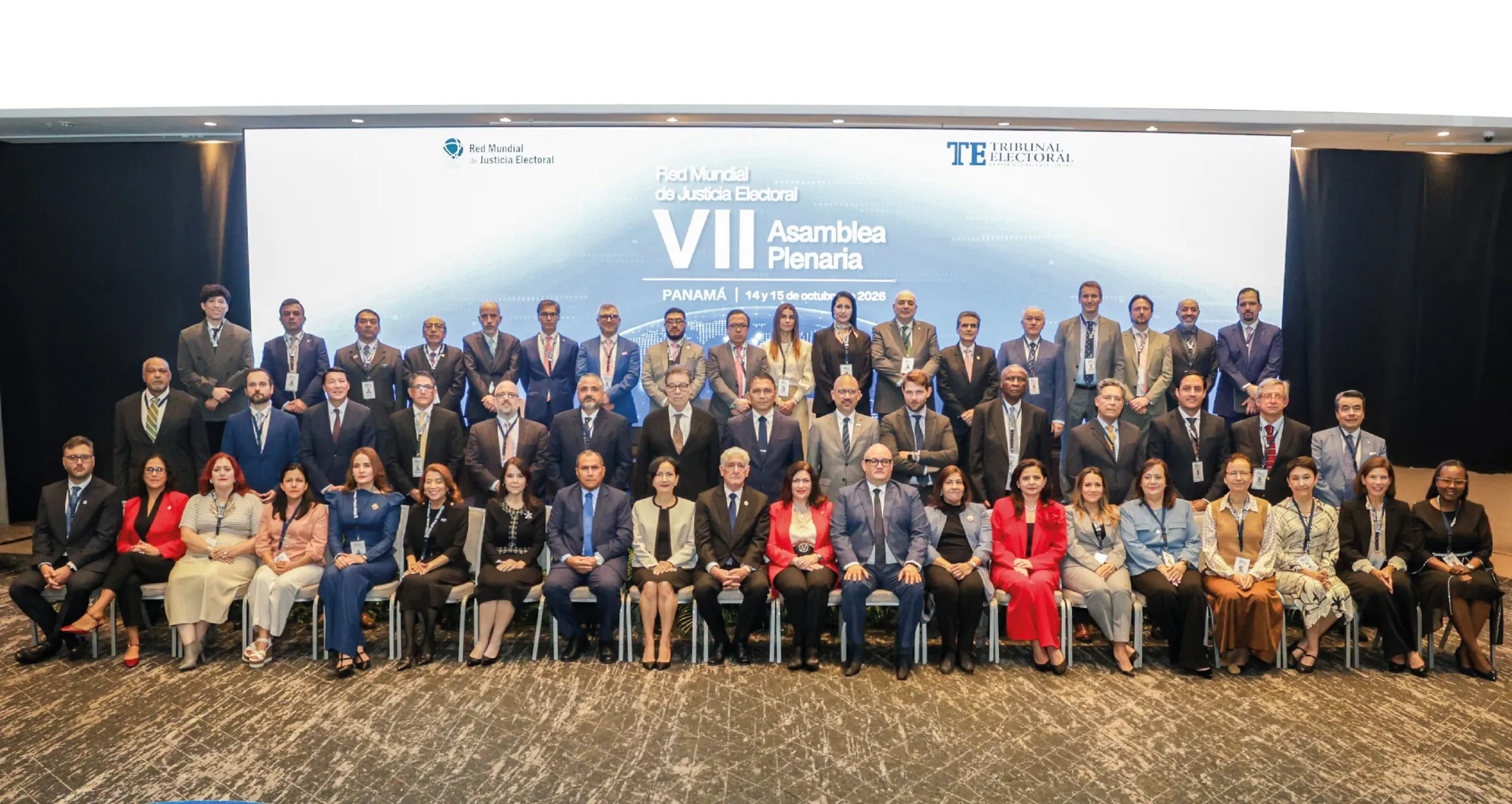 Participants representing over 50 delegations from Latin America, Europe, Africa, and Asia gathered in Panama during the 7th Plenary Assembly of the Global Network on Electoral Justice