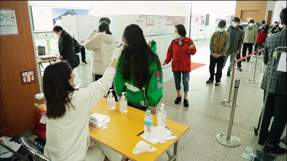 Voting in South Korea in 2020