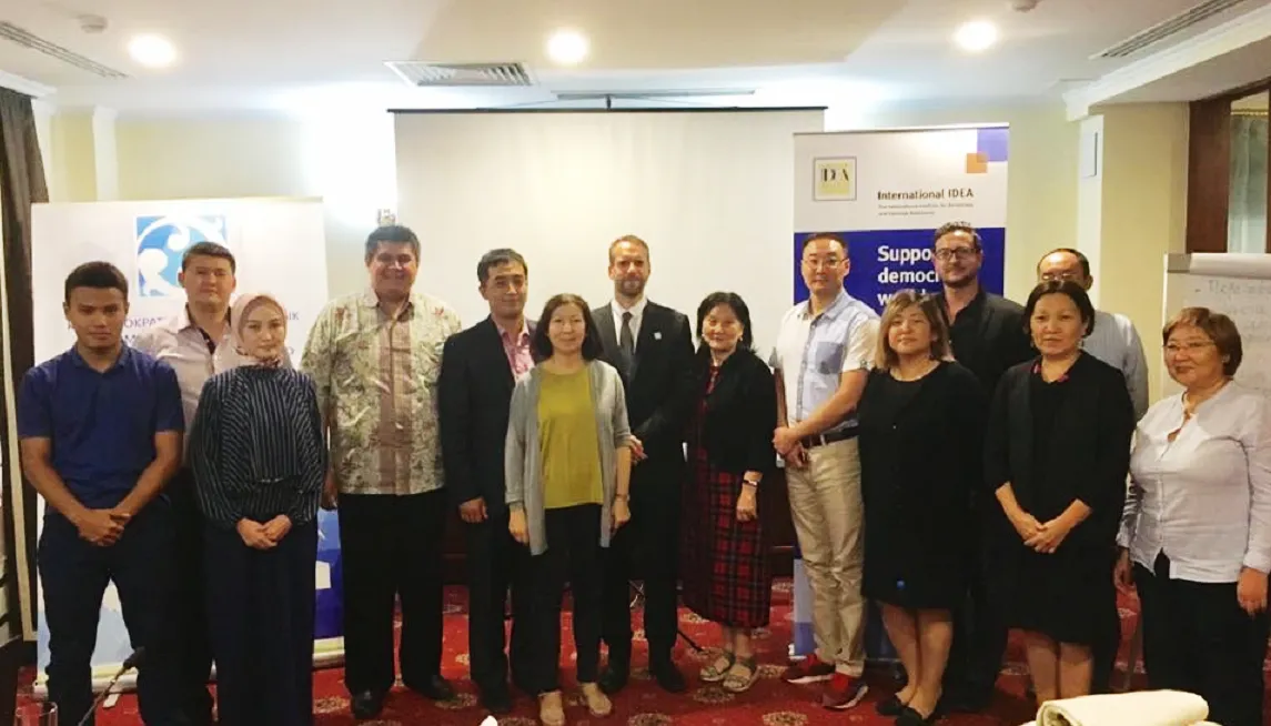 Participants of an International IDEA-led workshop on political finance reform in Kyrgyzstan, September 2017. Photo credit: Adhy Aman