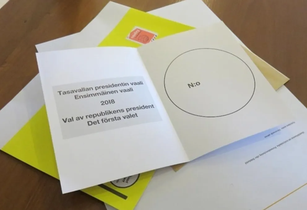 Ballot paper used in Finland's voting process. (Image: Hsu Mon Aung)