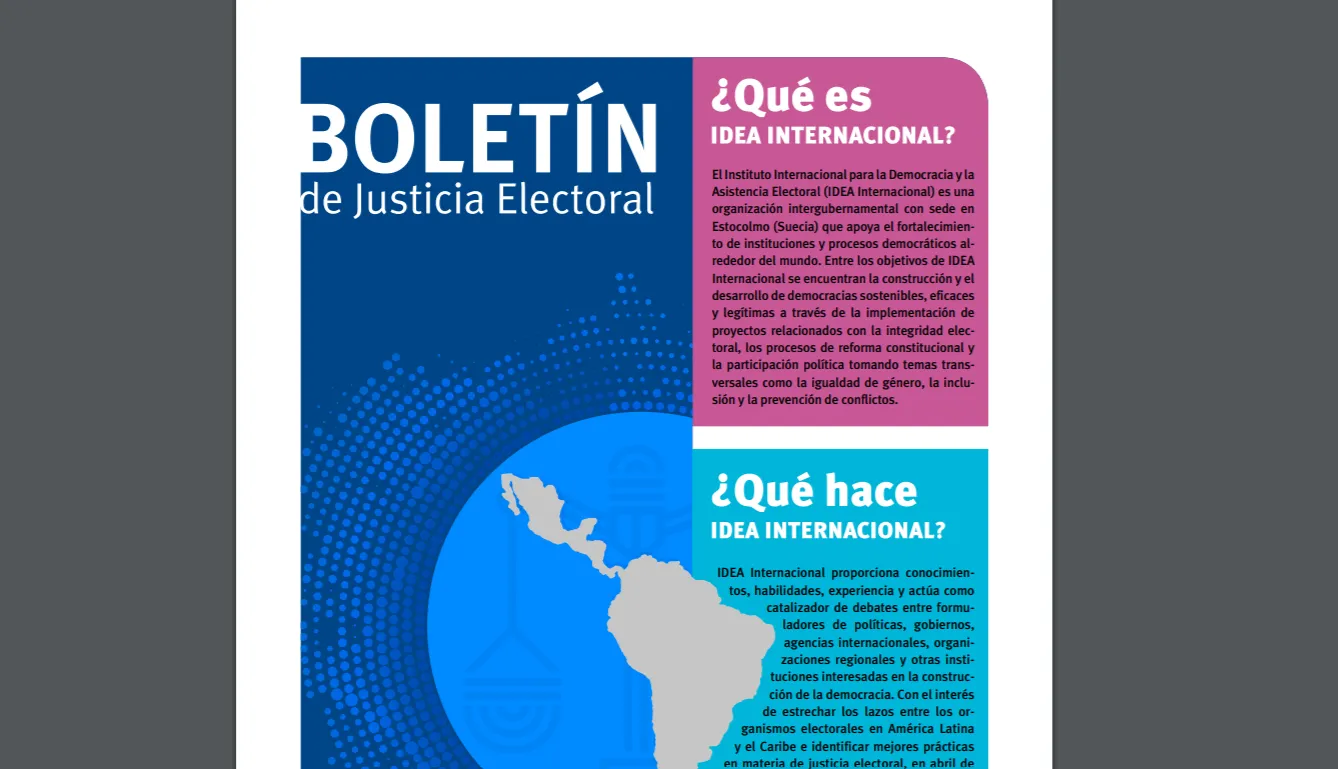 Fragmento de la portada Boletín de Justicia Electoral No. 1