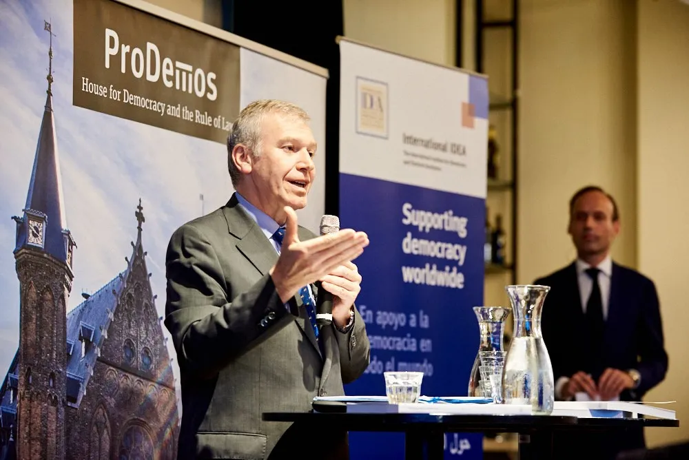The Secretary-General during the launch of the GSoD 2017 report in The Hague. Photo credit: Sjoerd van der Hucht