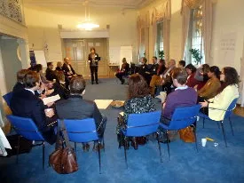 International IDEA workshop attendees discuss a different approach: “Democracy Assistance and Results Management – from Upward Accountability and Control to Ownership and Learning”. Photo: International IDEA