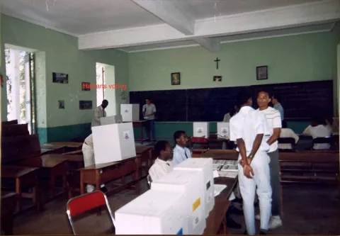 Haitians voting