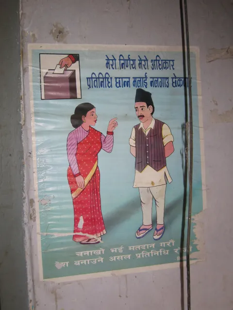 Voter information poster. Nepal 2008