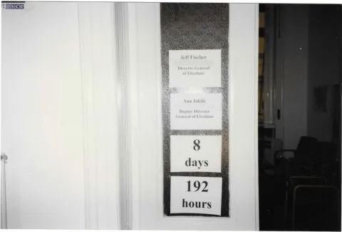 Election Day Countdown Posted Outside of Director General's Office