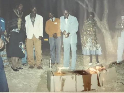 Burning unused ballots Dédza province Malawi