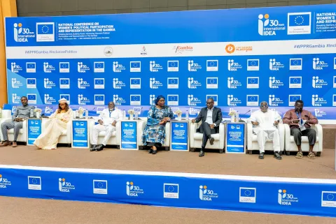 Political party leaders panel session on how to advance women leadership within their parties at the first-ever National Conference on Women’s Political Participation and Representation in The Gambia, held on 15-16 December 2025 at the Sir Dawda Kairaba Jawara International Conference Centre in Banjul.