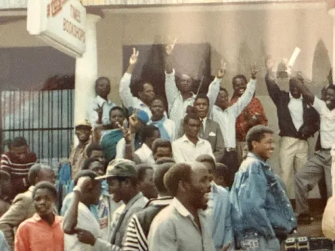 People reacting to election results, Malawi