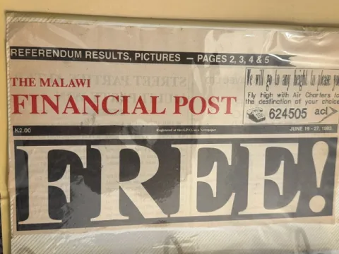 Piece from a newspaper, Malawi