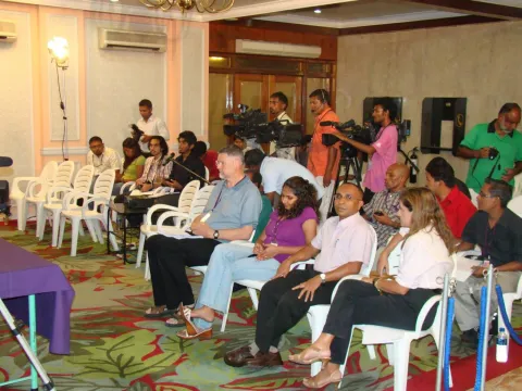 Photo from a press conference in the Maldives