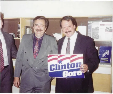 Vladimire Yarichin, Director of Public Relations for Civic Union, a Russian pro-democracy NGO and Jeff Fischer in Moscow, June 1993.