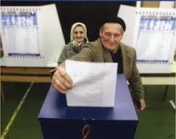 People voting in Bosnia and Herzegovina