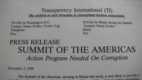 Transparency International Press Release: Summit of the Americas