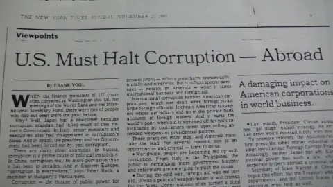 Newspaper article, corruption