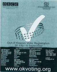 OSCE Out-of-country voting information flyer for Kosovo. 