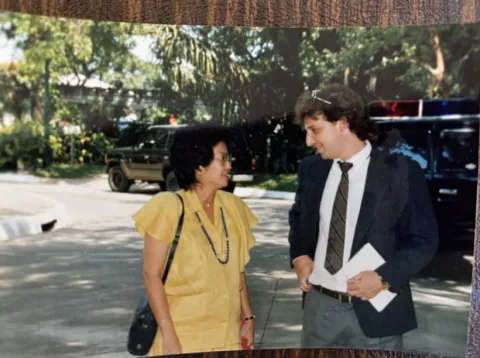 Corazon Aquino and Larry Garber (circa 1986)