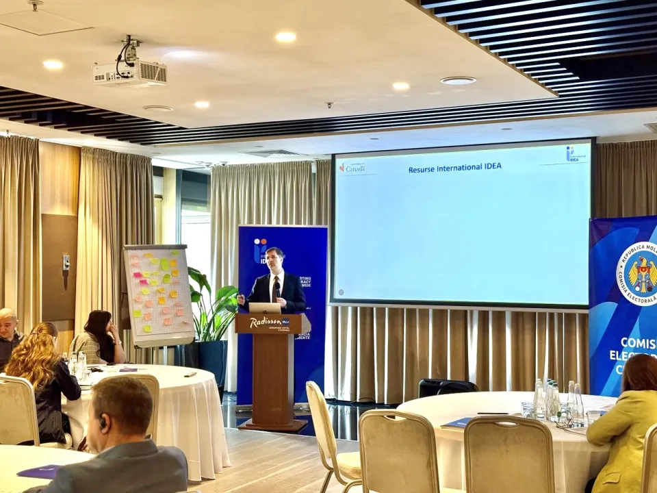  Sead Alihodzic, Principal Adviser Elections, Conflict and Risk Management, presentation. Photo by International IDEA.