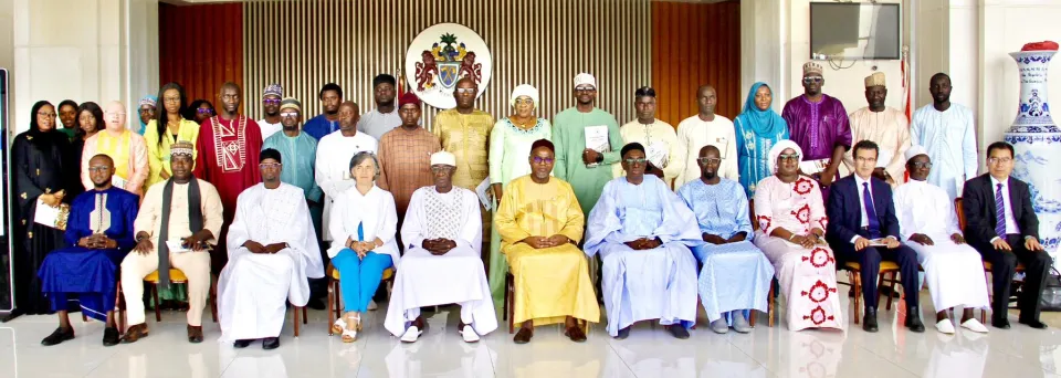 The Vice President of The Gambia, National Assembly Members, Head of International IDEA and Stakeholders during the launching of the National Assembly 5- Year Strategic Plan 