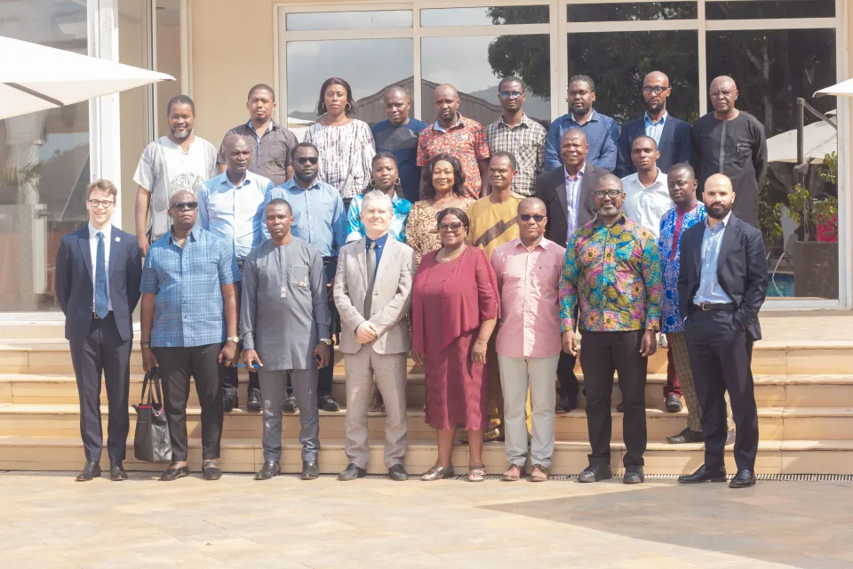 Members of the NCD, IGR, International IDEA during the SoD assessment framework training in Sierra Leone.