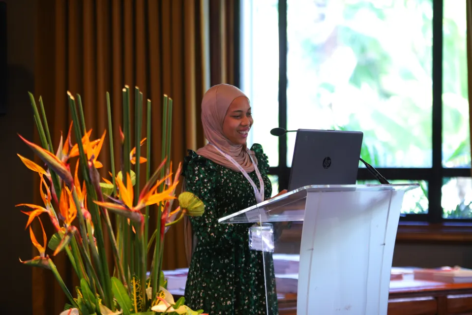 Ms Bahassane Housnat, Commissioner, Election Commission of Comoros. Photo by Lume / International IDEA. 